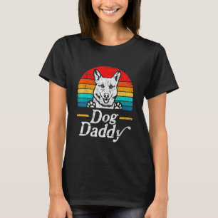Mens Vintage Corgi Dog Daddy Dog Dad Father's Day T-Shirt