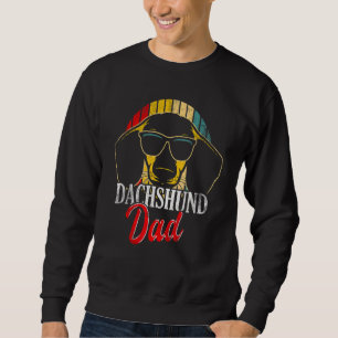 Mens Vintage Dachshund Dad Retro Sunglasses Doxie Sweatshirt