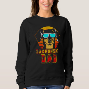 Mens Vintage Dachshund Dad Retro Sunglasses Doxie Sweatshirt