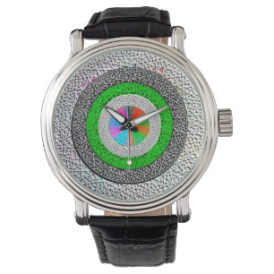 Men's vintage digital watch Black leather strap wa