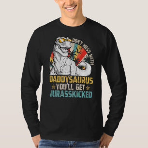 Mens Vintage Dinosaurs Daddy Rex Saurus Family Mat T-Shirt