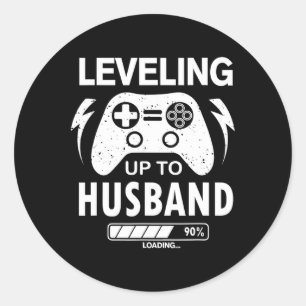 Mens Vintage Engagement Wedding For Groom Video Ga Classic Round Sticker