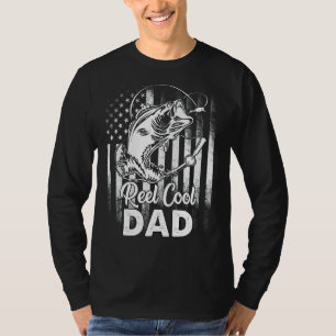 Mens Vintage Flag America Reel Cool Dad Fathers D T-Shirt