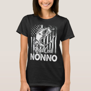 Mens Vintage Flag America Reel Cool Nonno Fathers T-Shirt