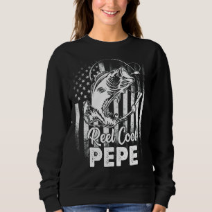 Mens Vintage Flag America Reel Cool Pepe Fathers Sweatshirt