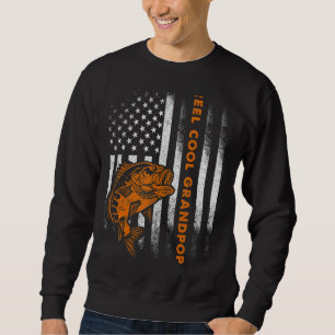 Mens Vintage Flag American Reel Cool Grandpop Fat Sweatshirt