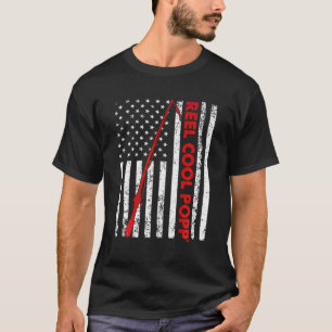 Mens Vintage Flag American Reel Cool Poppop Father T-Shirt