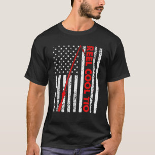 Mens Vintage Flag American Reel Cool Tia Fathers D T-Shirt