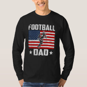 Mens Vintage Football Dad Us Flag Distressed Sport T-Shirt