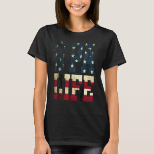 Mens Vintage G Pa Life America Flag Happy Fathers T-Shirt