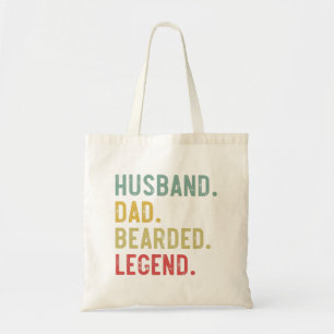 Mens Vintage Gift Shirt Husband Dad Bearded Legend Tote Bag