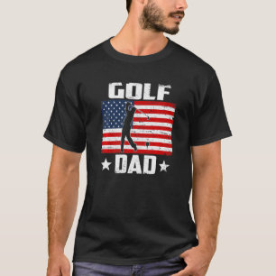 Mens Vintage Golf Dad Us Flag Distressed Sport Fat T-Shirt