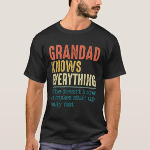 Mens Vintage Grandad Knows Everything  For Father' T-Shirt