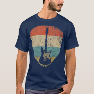 Mens Vintage Guitar Pick GuitaristRetro Bass Guita T-Shirt