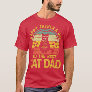 Mens Vintage Happy Fathers Day To The Best Cat Dad T-Shirt