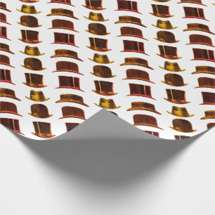 Men's Vintage Hats Pattern Wrapping Paper