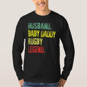 Mens Vintage Husband Baby Daddy Rugby Legend T-Shirt