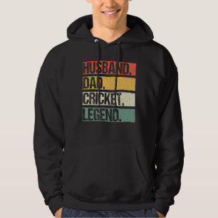 Mens Vintage Husband Dad Cricket Player Legend Fat Hoodie
