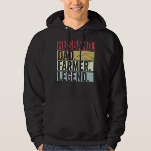 Mens Vintage Husband Dad Farmer Legend For Fat Hoodie