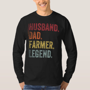 Mens Vintage Husband Dad Farmer Legend For Father T-Shirt