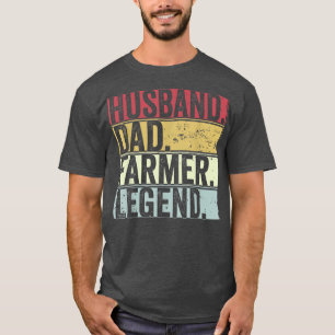 Mens Vintage Husband Dad Farmer Legend Funny Gift  T-Shirt