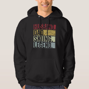 Mens Vintage Husband Dad Skiing Legend     For Fat Hoodie