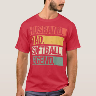 Mens Vintage Husband Dad Softball Player Legend Fa T-Shirt
