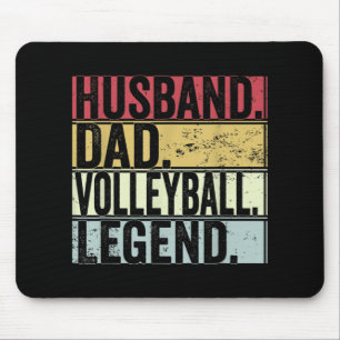 Mens Vintage Husband Dad Volleyball Legend Fun Fat Mouse Mat