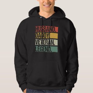 Mens Vintage Husband Daddy Veteran Hero Family Fat Hoodie