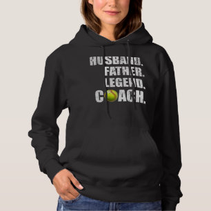 Mens Vintage Husband Father Legend Softball Coach Hoodie
