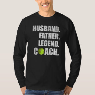 Mens Vintage Husband Father Legend Tennis Coach Fa T-Shirt