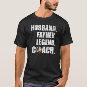 Mens Vintage Husband Father Legend Volleyball Coac T-Shirt