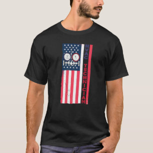 Mens Vintage Hvac Technician Usa American Flag Hva T-Shirt