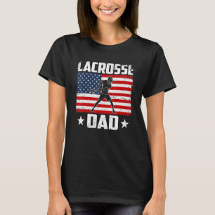 Mens Vintage Lacrosse Dad Us Flag Distressed Sport T-Shirt
