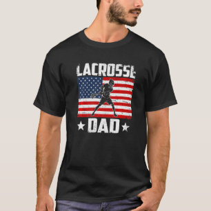 Mens Vintage Lacrosse Dad Us Flag Distressed Sport T-Shirt