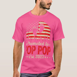 Mens Vintage Men Promoted To Pop Pop Est 2023 Amer T-Shirt