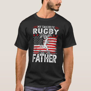 Mens Vintage My Favorite Rugby Player Calls Me Fat T-Shirt