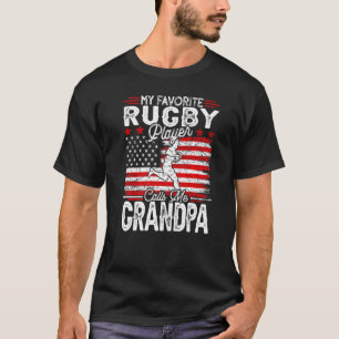 Mens Vintage My Favorite Rugby Player Calls Me Gra T-Shirt