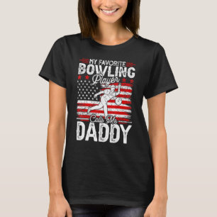 Mens Vintage My Favourite Bowling Player Calls Me T-Shirt