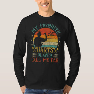 Mens Vintage My Favourite Darts Player Call Me Dad T-Shirt