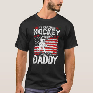Mens Vintage My Favourite Hockey Player Calls Me D T-Shirt