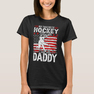 Mens Vintage My Favourite Hockey Player Calls Me D T-Shirt