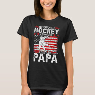 Mens Vintage My Favourite Hockey Player Calls Me P T-Shirt