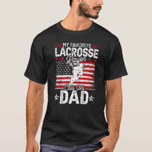 Mens Vintage My Favourite Lacrosse Player Calls Me T-Shirt
