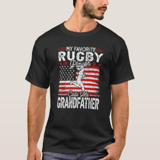 Mens Vintage My Favourite Rugby Player Calls Me Gr T-Shirt