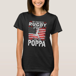 Mens Vintage My Favourite Rugby Player Calls Me Po T-Shirt