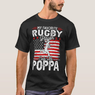 Mens Vintage My Favourite Rugby Player Calls Me Po T-Shirt