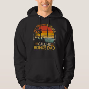 Mens Vintage My Fishing Buddies Call Bonus Dad Fat Hoodie