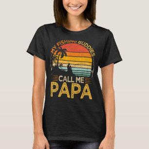 Mens Vintage My Fishing Buddies Call Papa Fishing T-Shirt