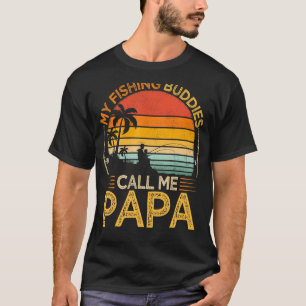 Mens Vintage My Fishing Buddies Call Papa Fishing  T-Shirt